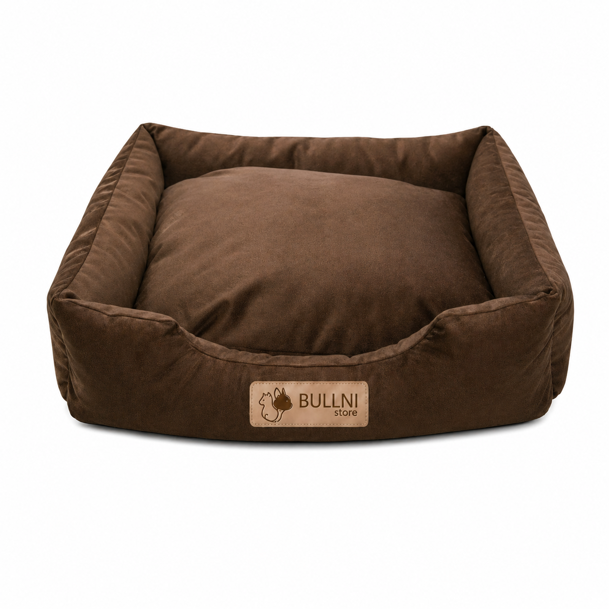 Cama Para Cachorros e Gatos Retangular Marrom Liso Bullni Store