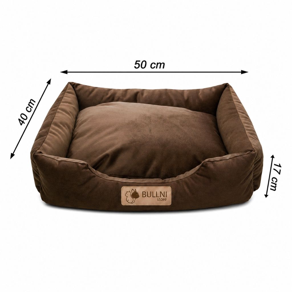 Cama Para Cachorros e Gatos Retangular Marrom Liso Bullni Store