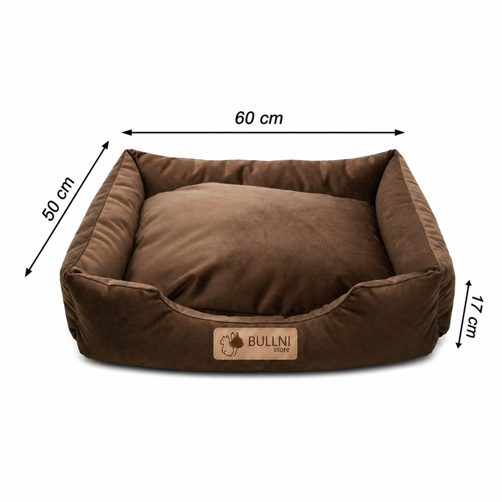Cama Para Cachorros e Gatos Retangular Marrom Liso Bullni Store