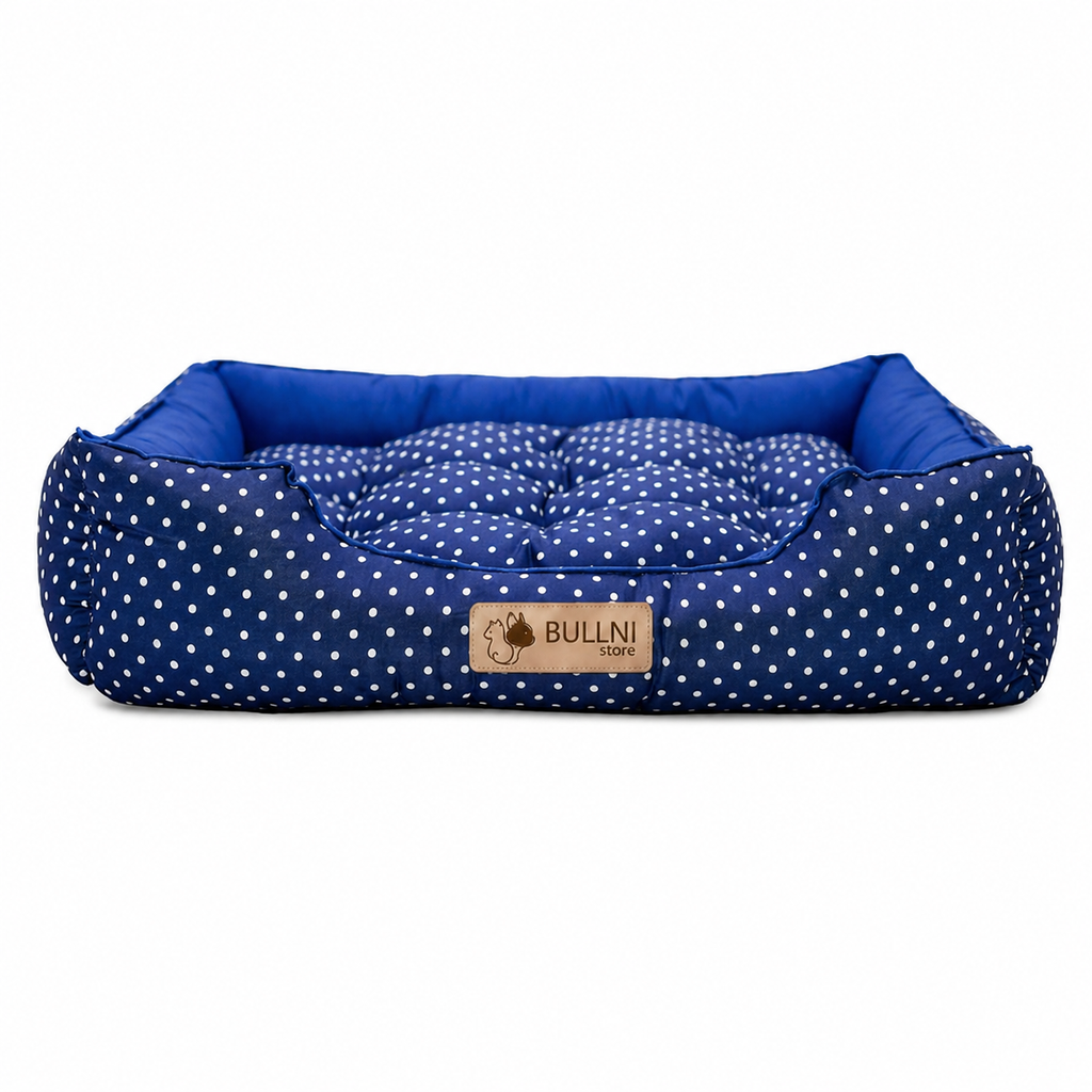 Cama Para Cachorros e Gatos retangular Azul Poa Bullni Store