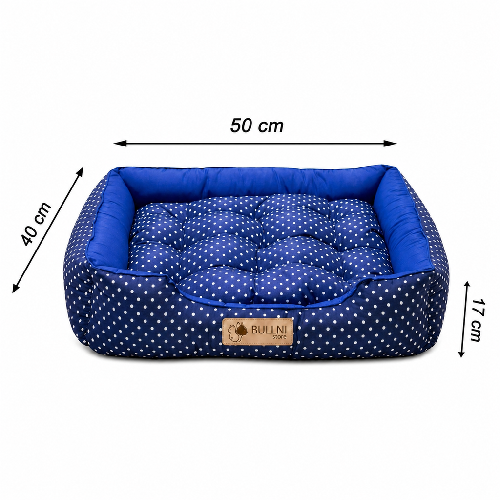 Cama Para Cachorros e Gatos retangular Azul Poa Bullni Store