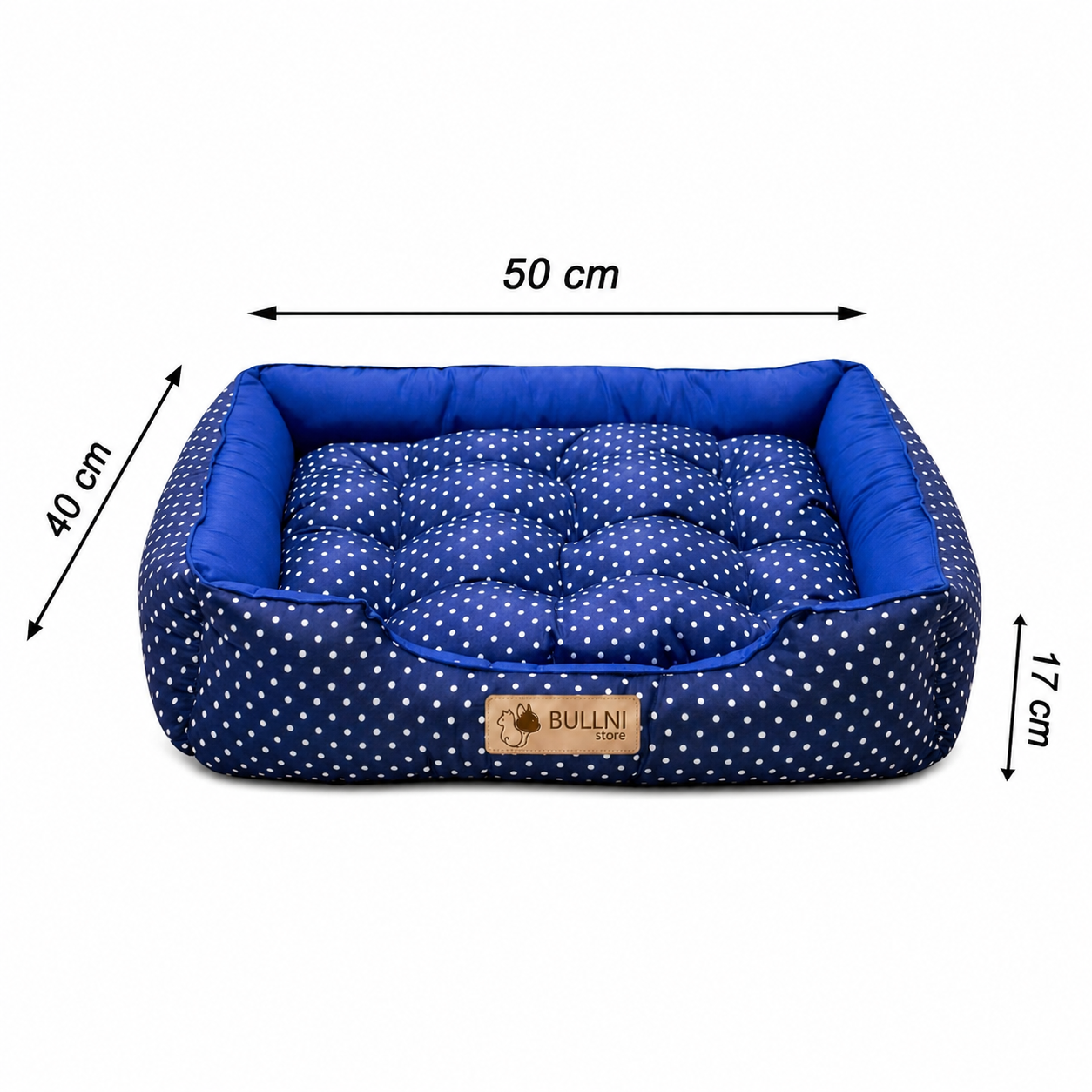 Cama Para Cachorros e Gatos retangular Azul Poa Bullni Store