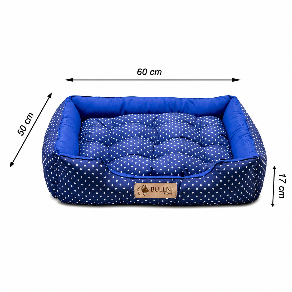 Cama Para Cachorros e Gatos retangular Azul Poa Bullni Store