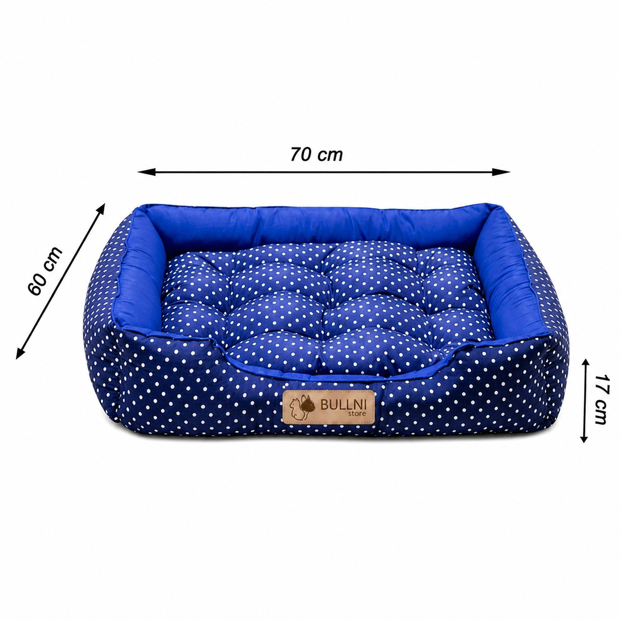 Cama Para Cachorros e Gatos retangular Azul Poa Bullni Store