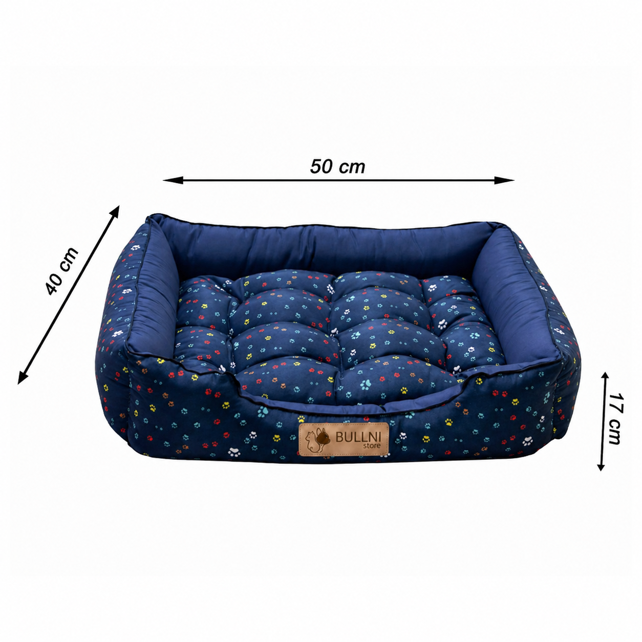 Cama Para Cachorros e Gatos retangular Azul Patinha Bullni Store