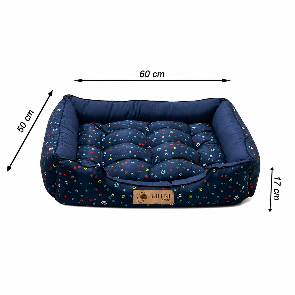 Cama Para Cachorros e Gatos retangular Azul Patinha Bullni Store