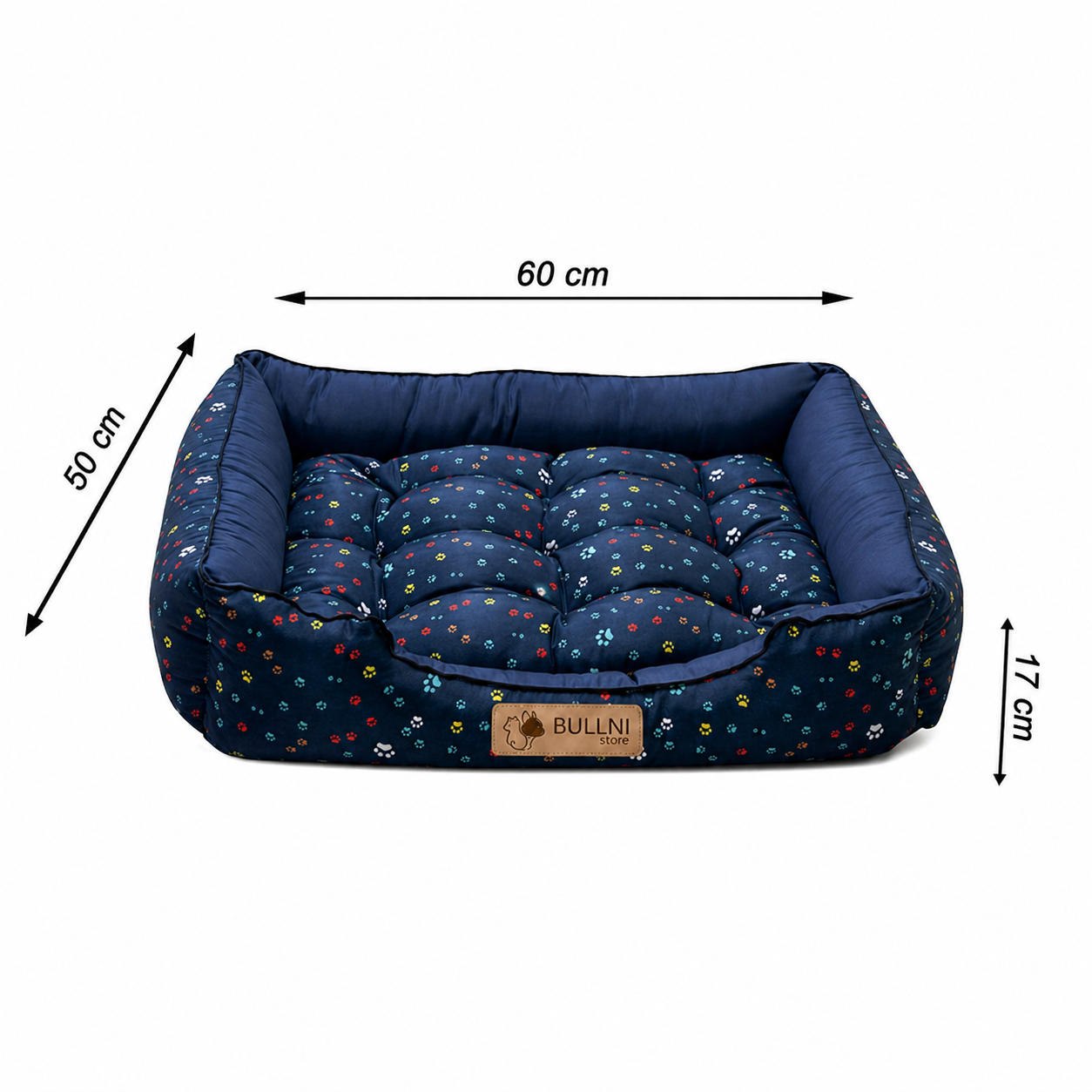 Cama Para Cachorros e Gatos retangular Azul Patinha Bullni Store