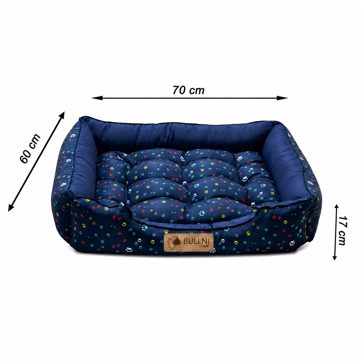 Cama Para Cachorros e Gatos retangular Azul Patinha Bullni Store