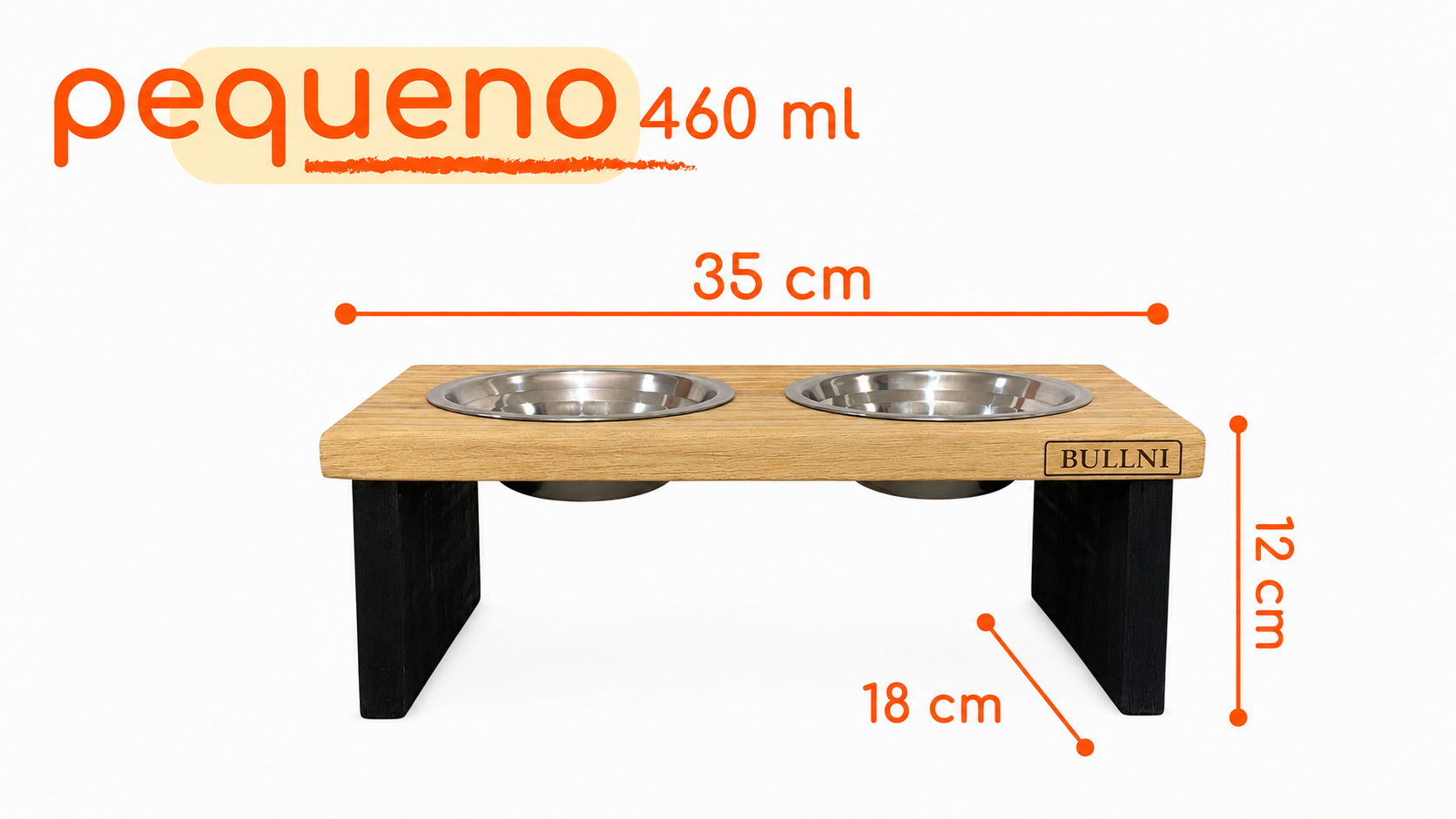 Comedouro Elevado e personalizado de Madeira para Pets Bullni Store