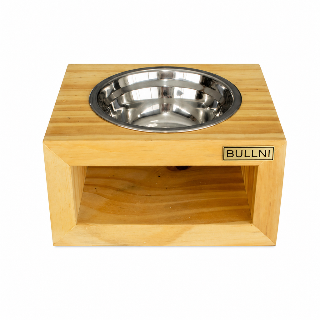 Comedouro Individual de madeira Bullni Store