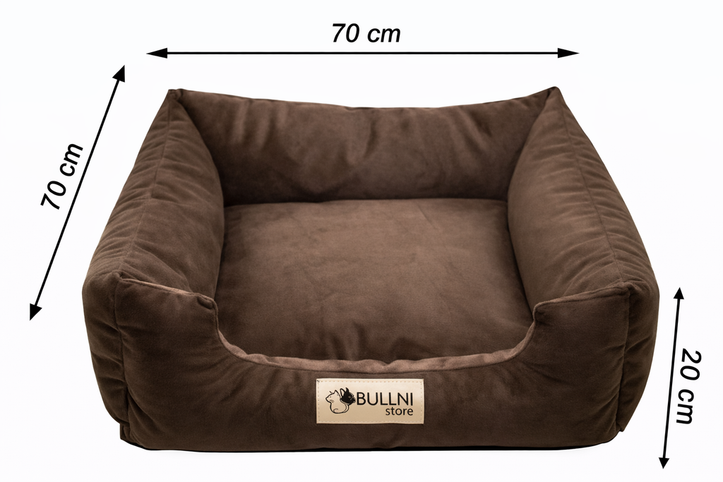 Cama Quadrada para Cachorro ou Gatos Super Luxo Bullni Marrom