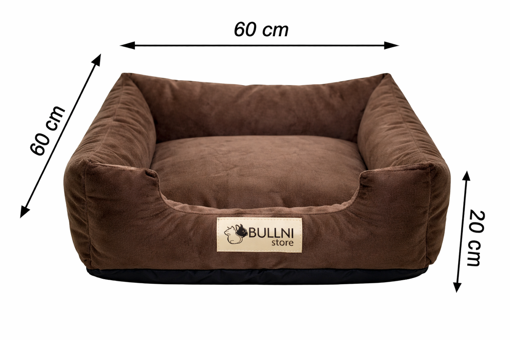 Cama Quadrada para Cachorro ou Gatos Super Luxo Bullni Marrom