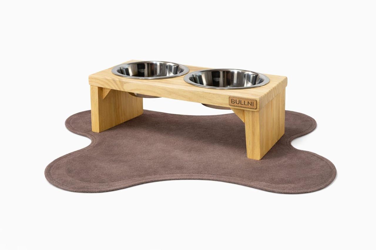 Kit comedouro personalizado+tapete de alimentação para cães