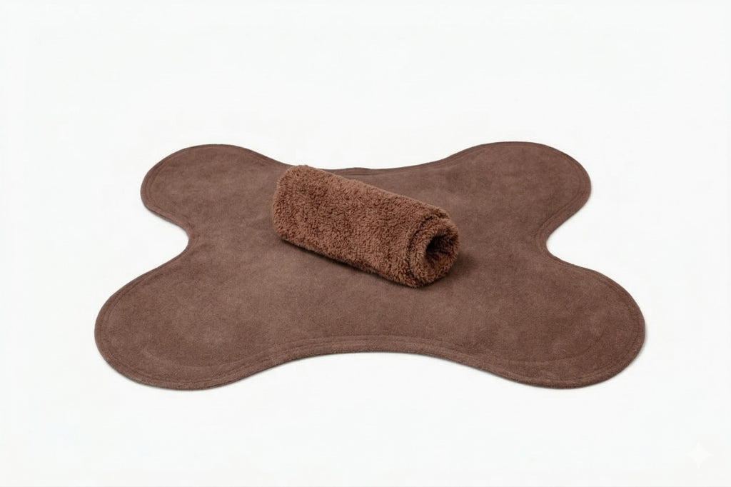 Kit Luxo - Cama, Tapete, Almofada e Cobertor — Marrom Mocha