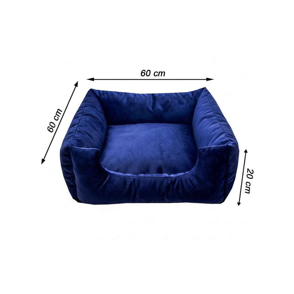 Cama Para Cachorro Quadrada conforto Azul Liso Drop
