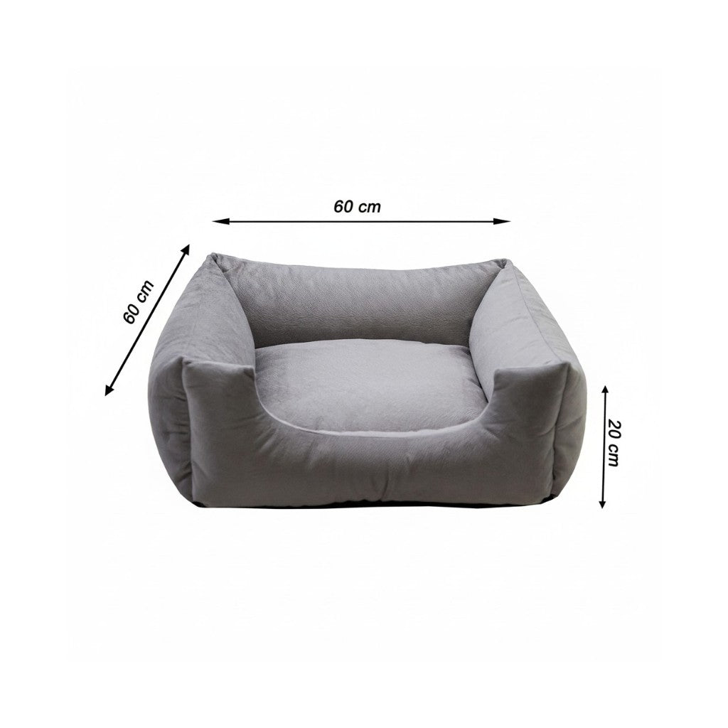 Cama Para Cachorro Quadrada conforto Cinza Liso Drop