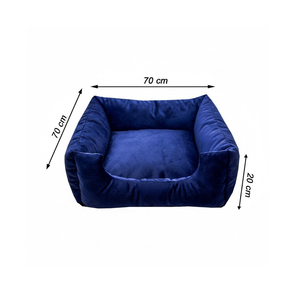 Cama Para Cachorro Quadrada conforto Azul Liso Drop