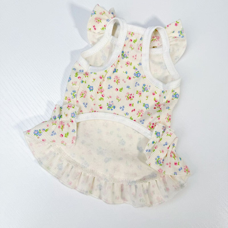 Primavera verão vestido floral  para cães