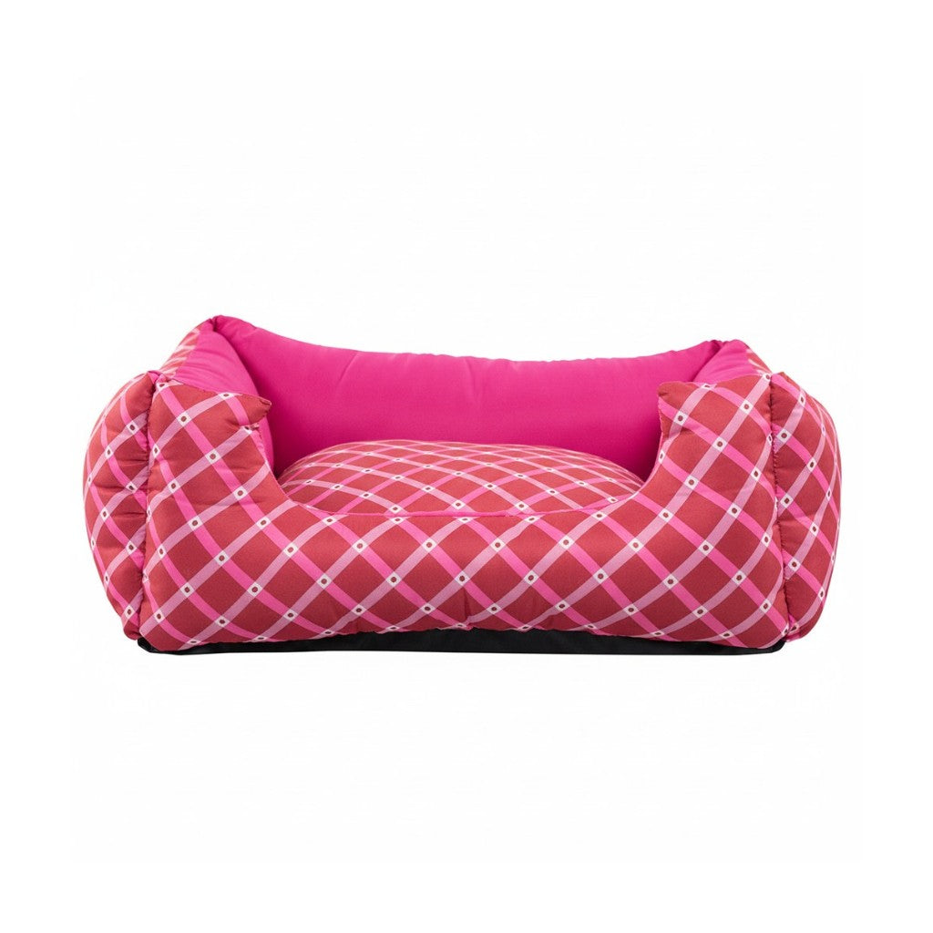 Cama Para Cachorro Quadrada conforto Rosa Geometrico Drop