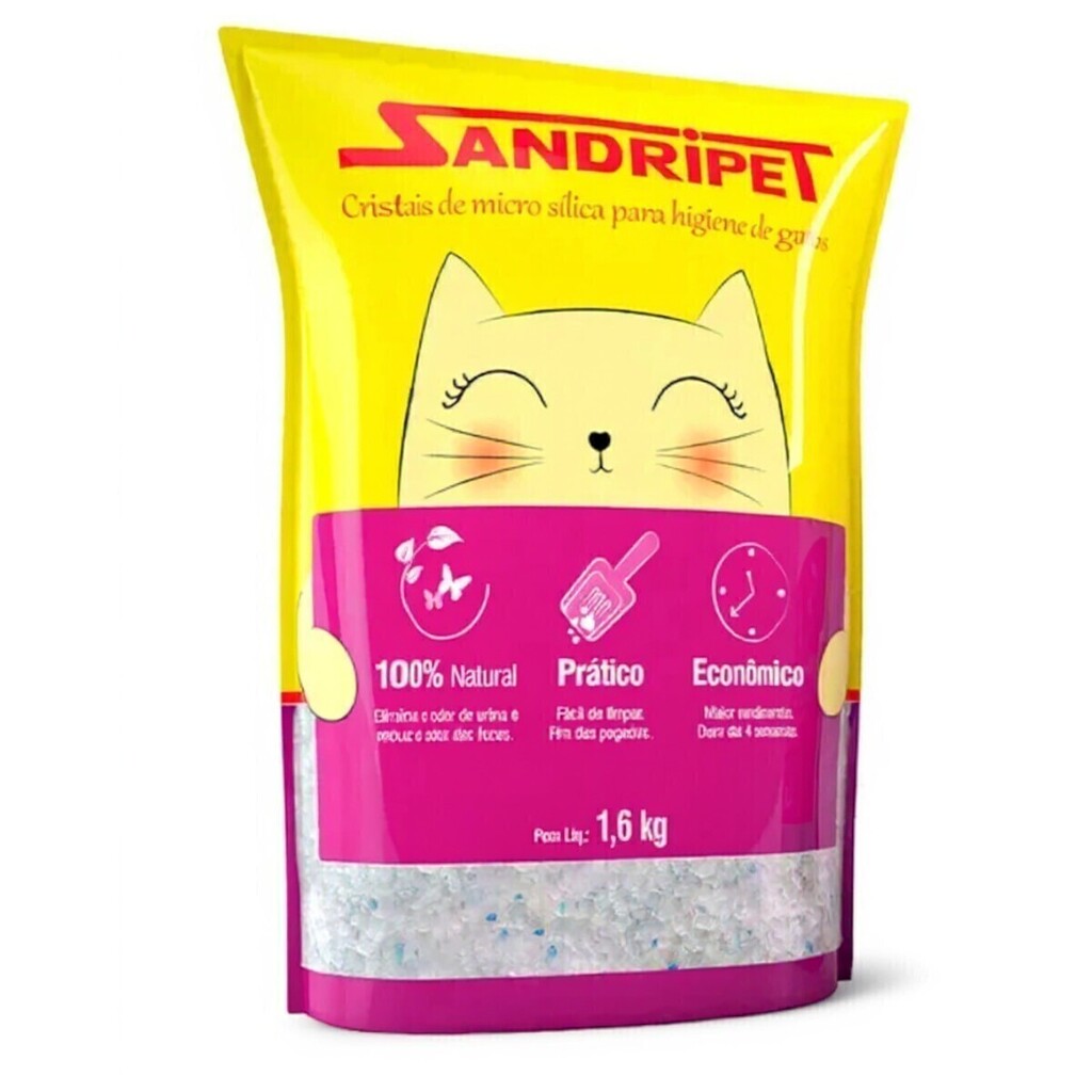 Areia Sílica Gato Grossa 1,6kg Alta Absorção