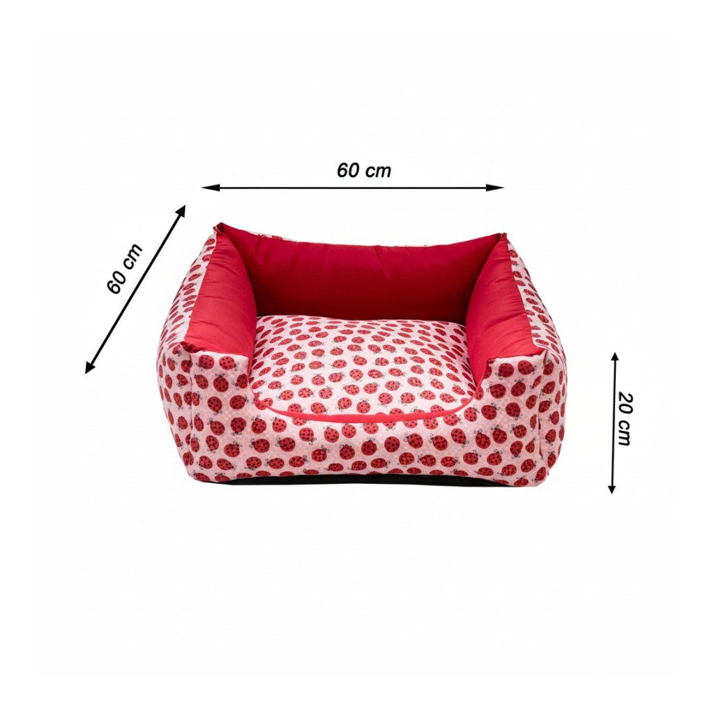 Cama Para Cachorro Quadrada conforto Vermelho Joana Drop