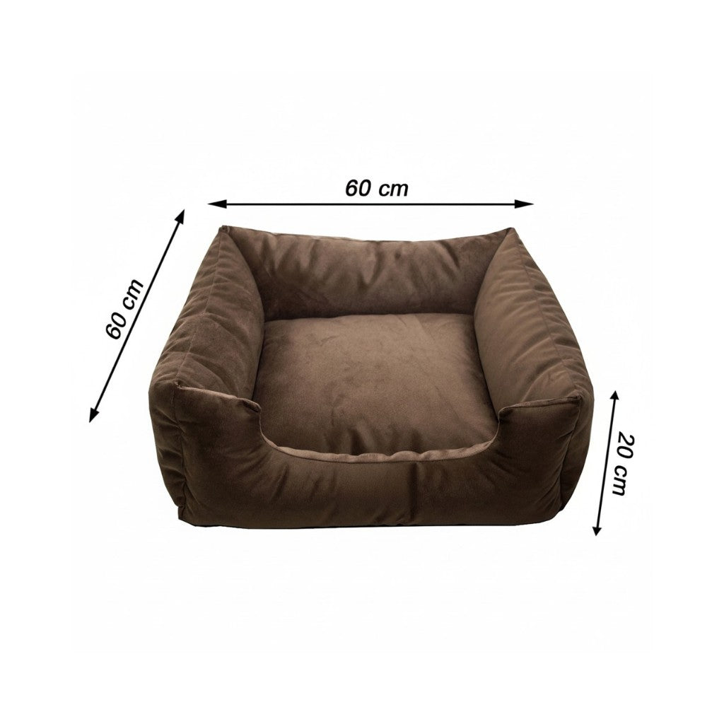 Cama Para Cachorro Quadrada conforto Marrom Liso Drop