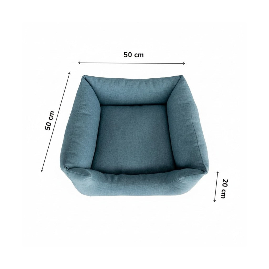 Cama Para Cachorro Quadrada conforto Azul Anil Drop