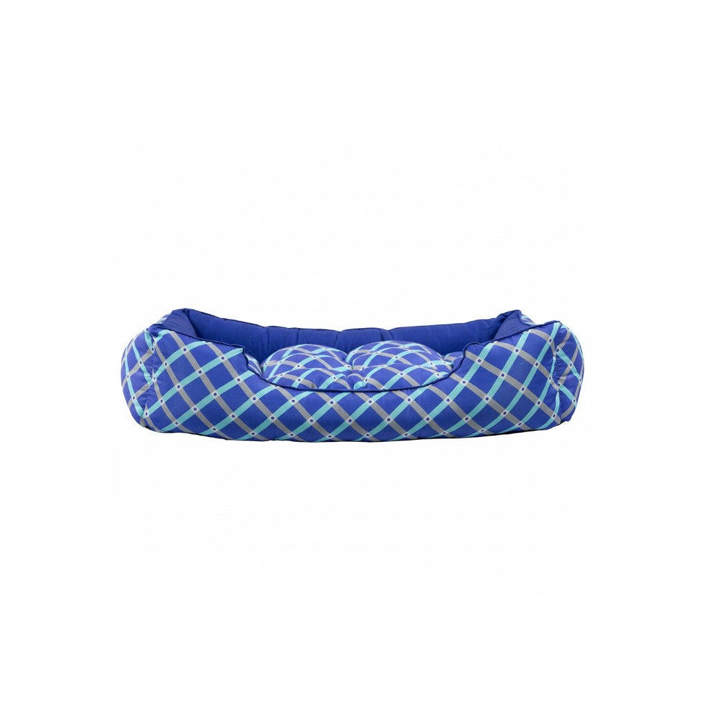 Cama Para Cachorro retangular Pet Azul Geometrico Drop