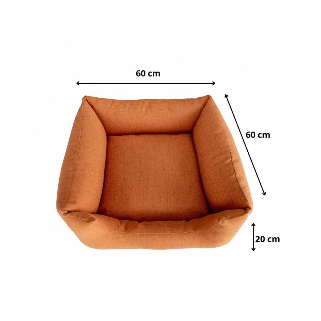 Cama Para Cachorro Quadrada conforto Laranja Drop