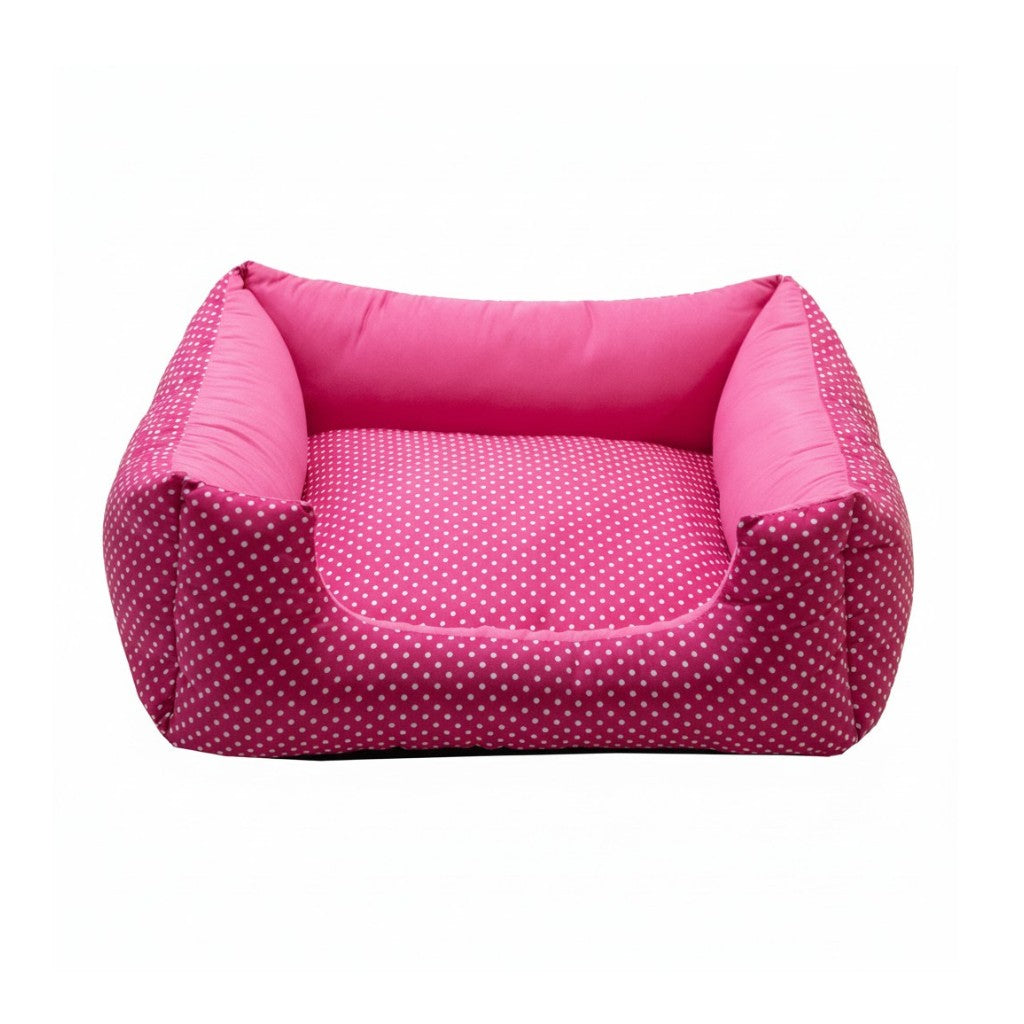Cama Para Cachorro Quadrada conforto Rosa Poa Drop