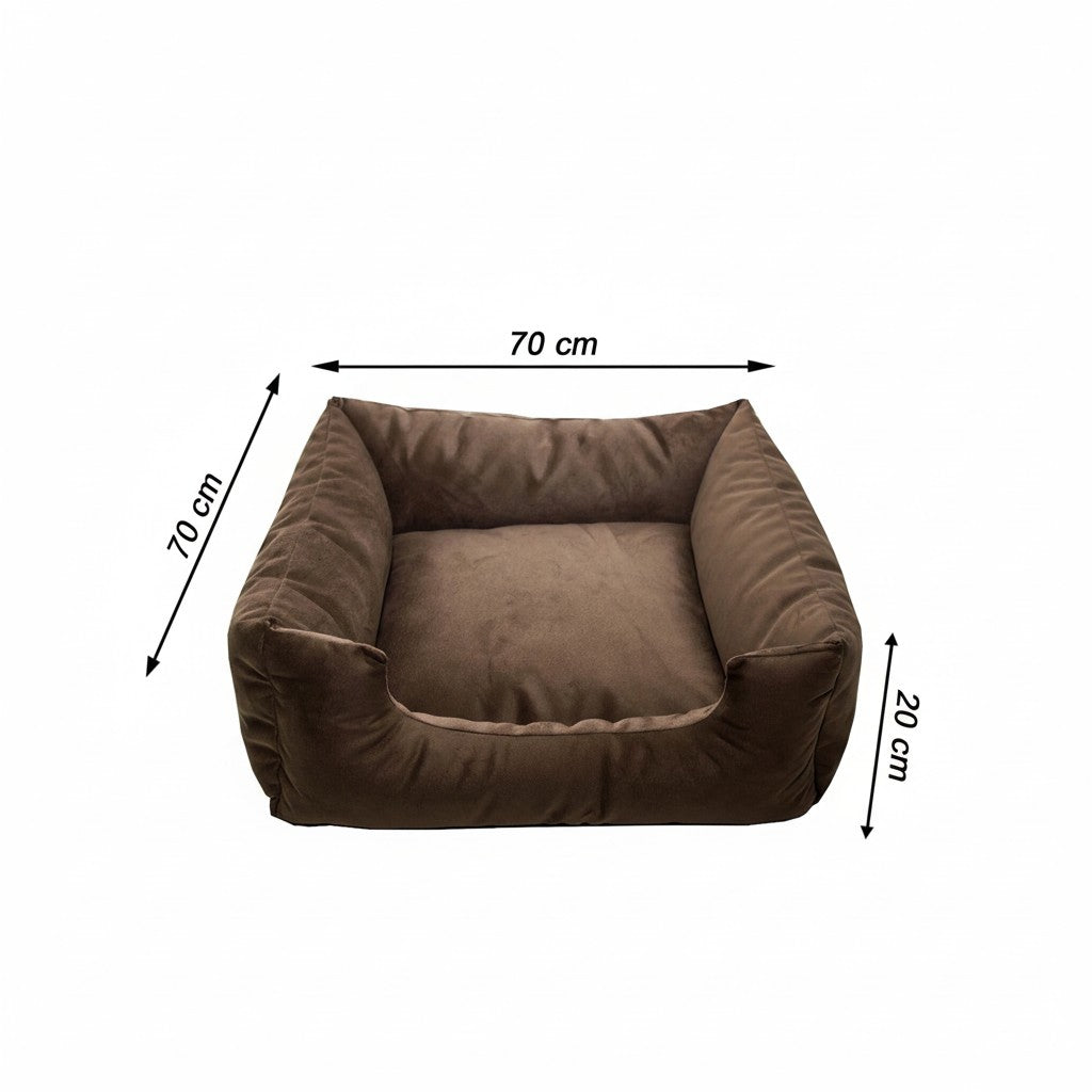 Cama Para Cachorro Quadrada conforto Marrom Liso Drop