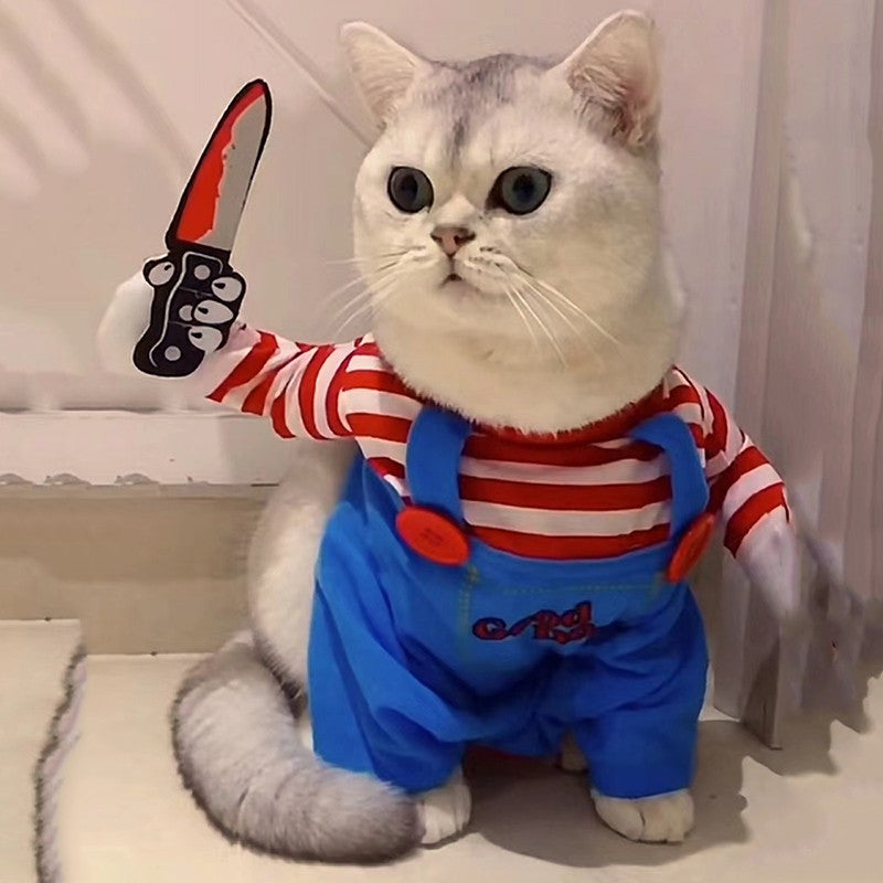 Roupa engraçada de cães e gatos halloween cosplay