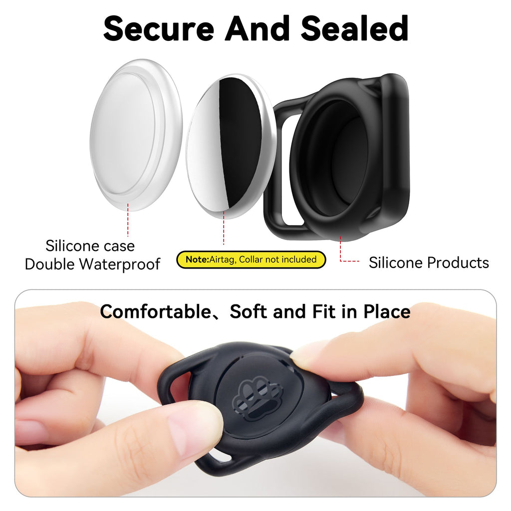 2 pacotes airtag coleira  silicone à prova d'agua
