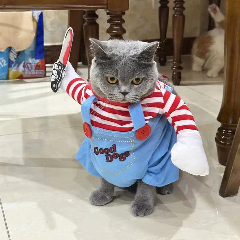 Roupa engraçada de cães e gatos halloween cosplay