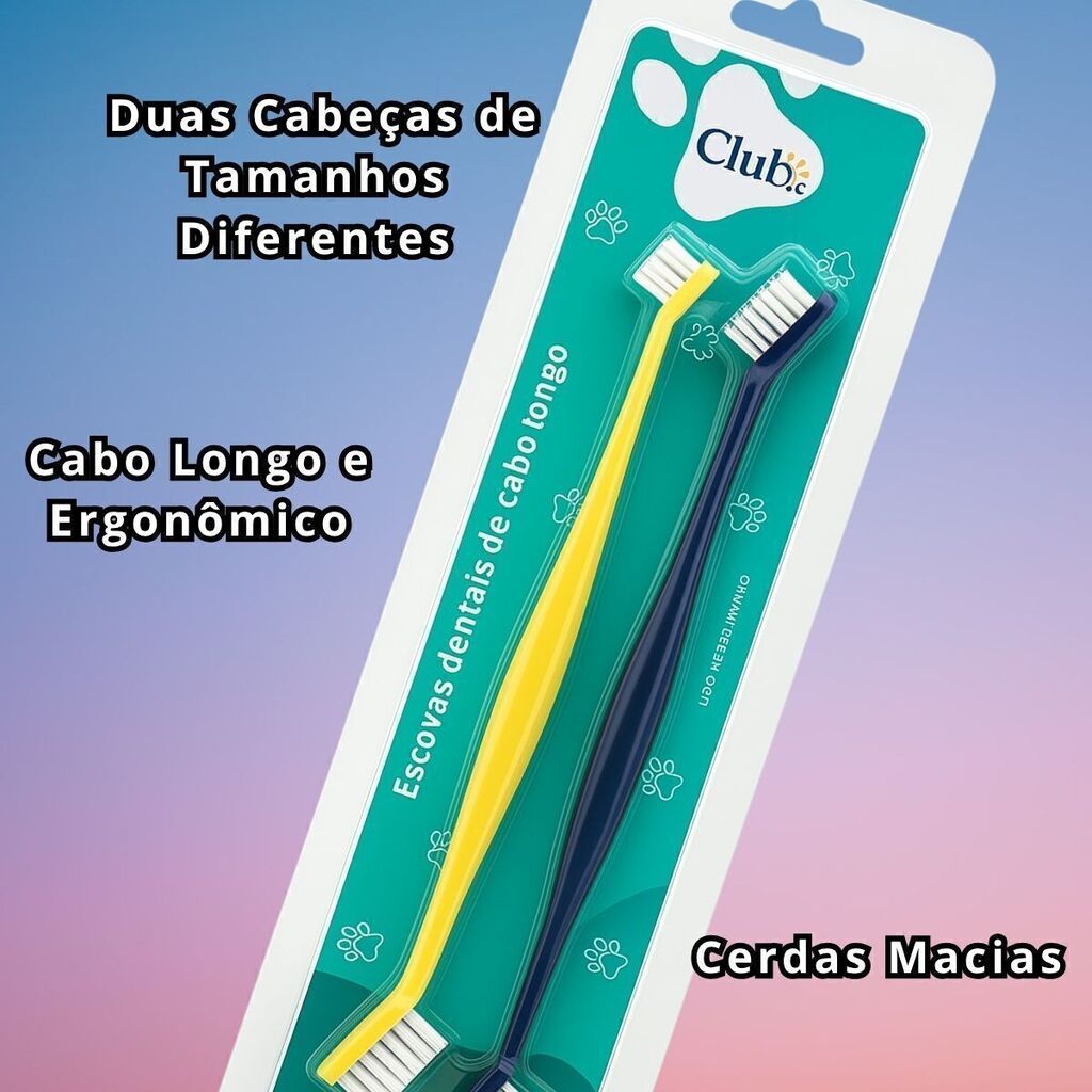 Escova de Dente para Cães e Gatos com 2 unidades