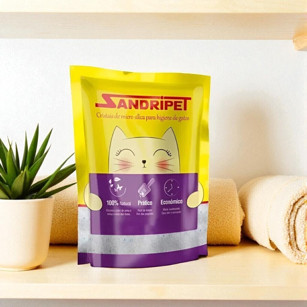 Areia Sílica Gato Fina 1,6kg Alta Absorção