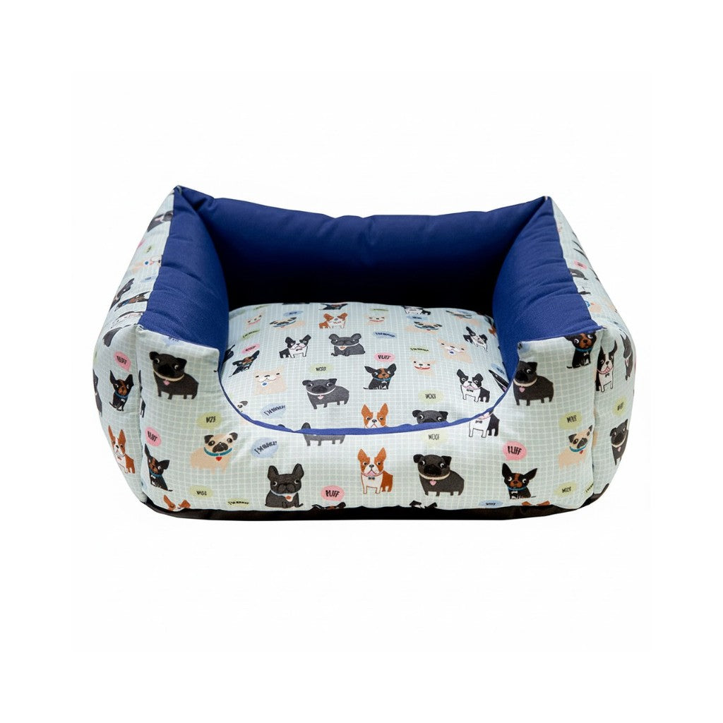 Cama Para Cachorro Quadrada impermeavel Azul Dog Drop
