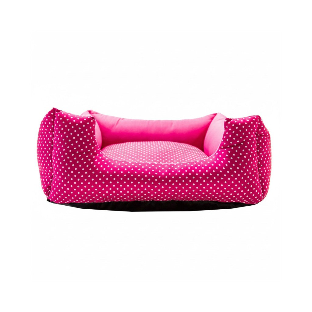 Cama Para Cachorro Quadrada conforto Rosa Poa Drop