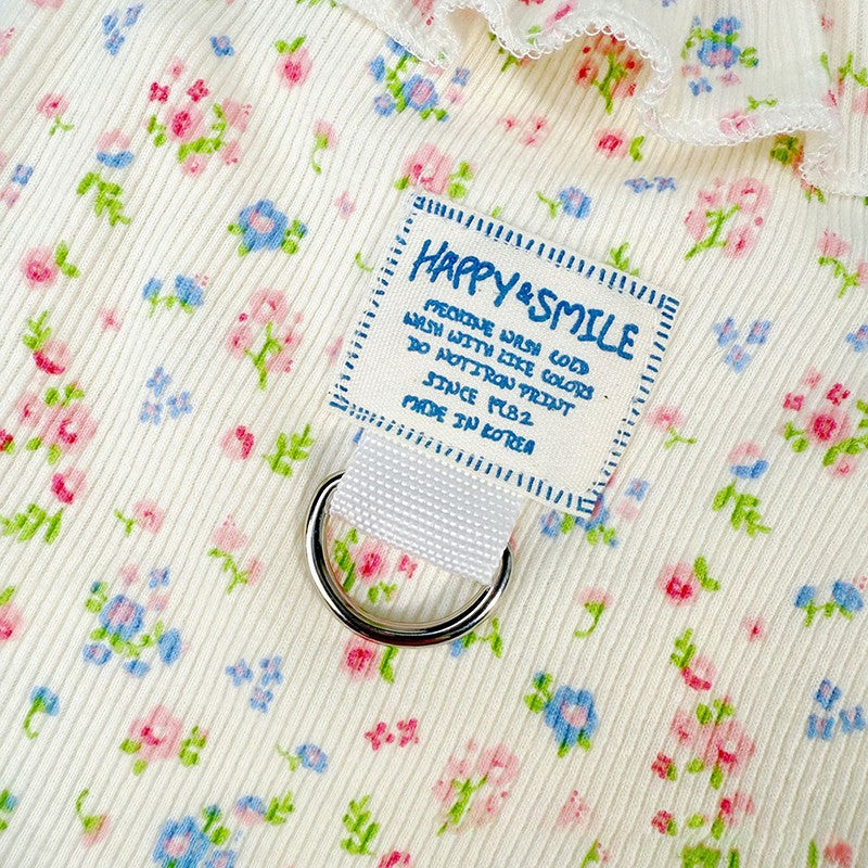 Primavera verão vestido floral  para cães