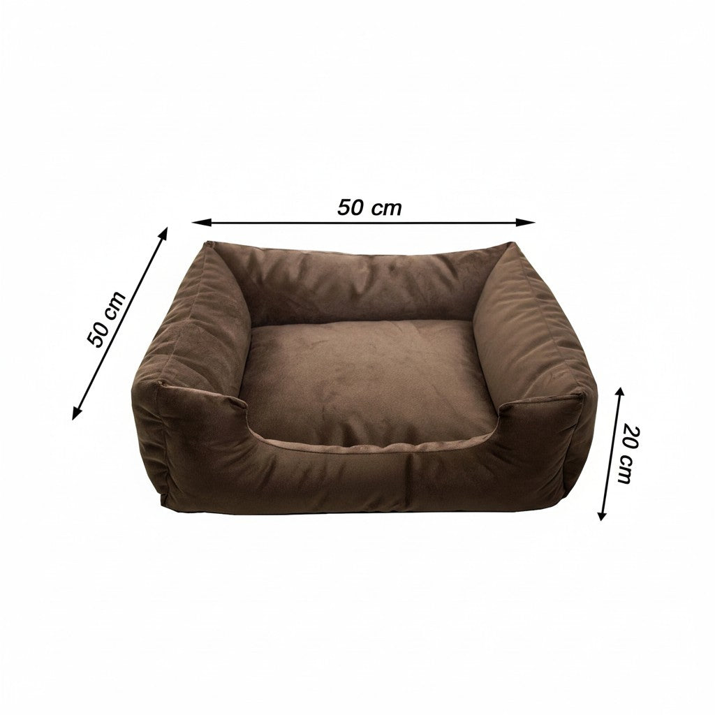 Cama Para Cachorro Quadrada conforto Marrom Liso Drop