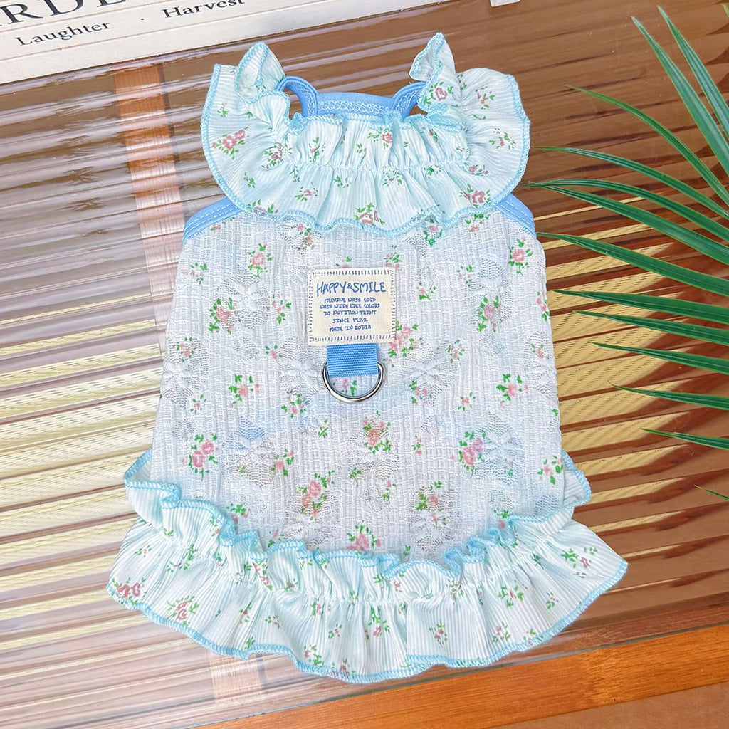 Primavera verão vestido floral  para cães