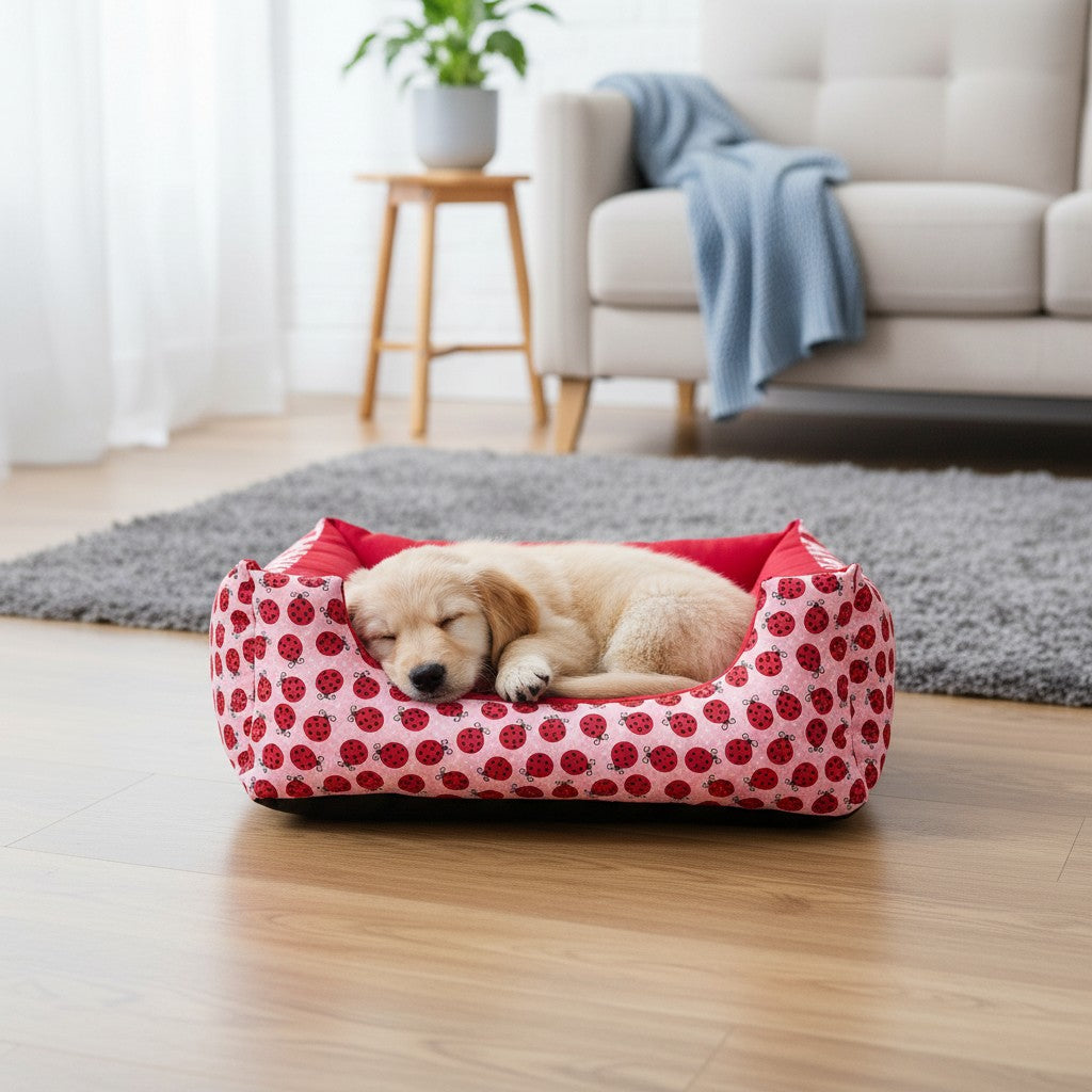 Cama Para Cachorro Quadrada conforto Vermelho Joana Drop