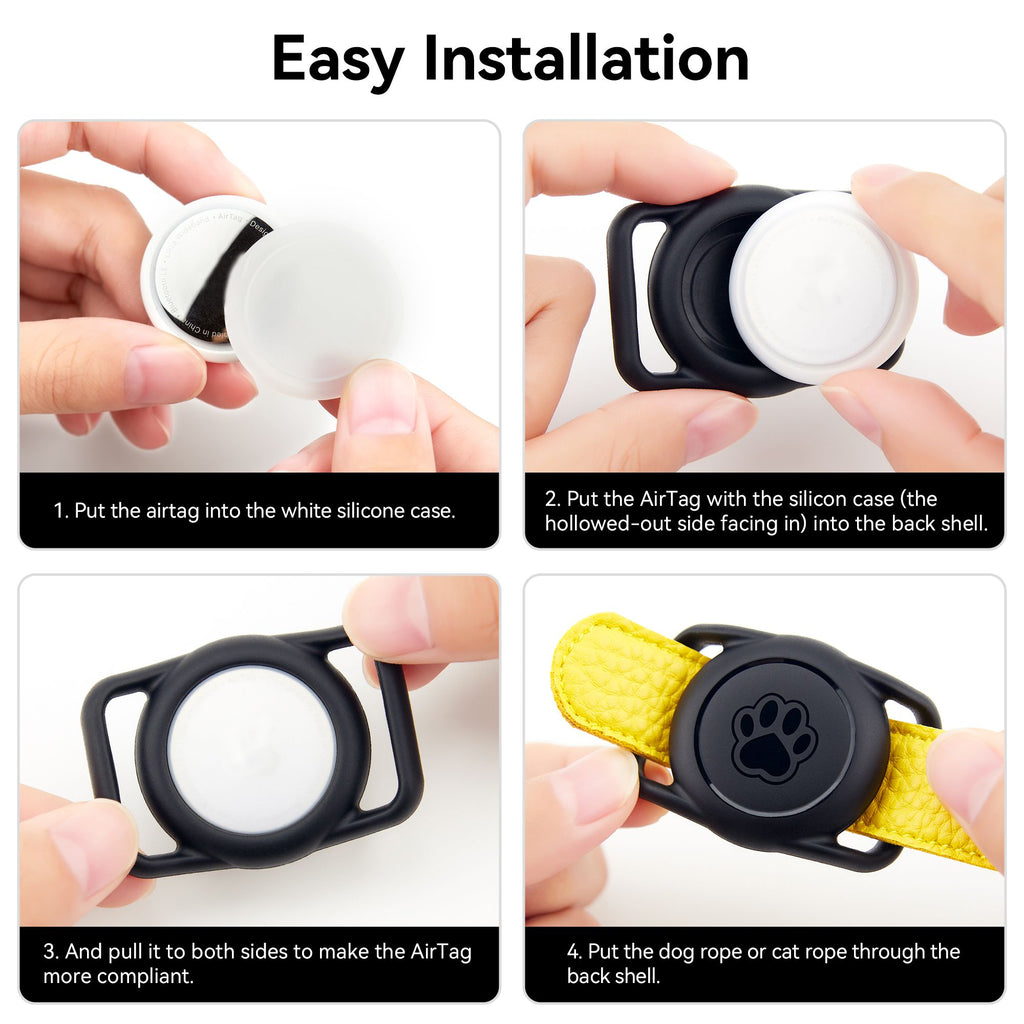 2 pacotes airtag coleira  silicone à prova d'agua