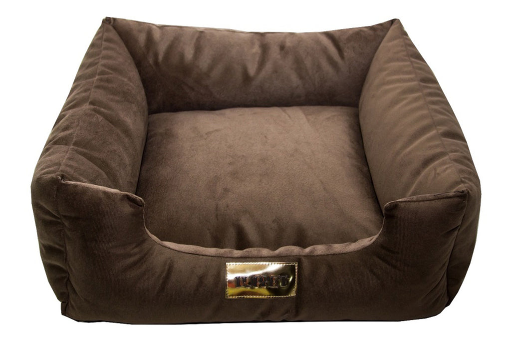 Cama Quadrada para Cachorro ou Gatos Super Luxo Luppet Marrom Tamanho:M