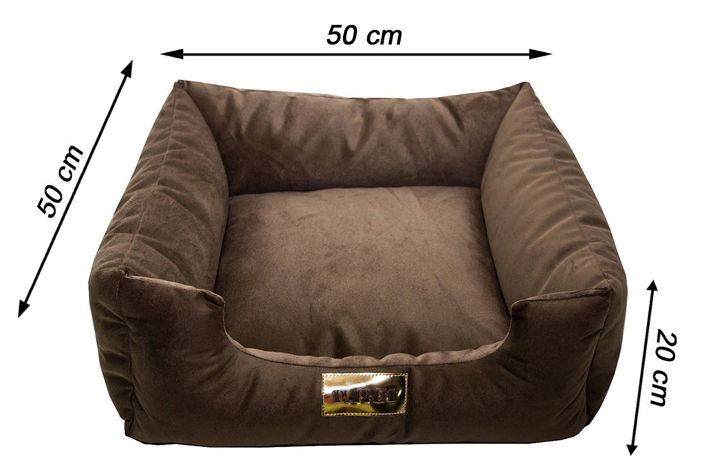 Cama Quadrada para Cachorro ou Gatos Super Luxo Luppet Marrom Tamanho:M