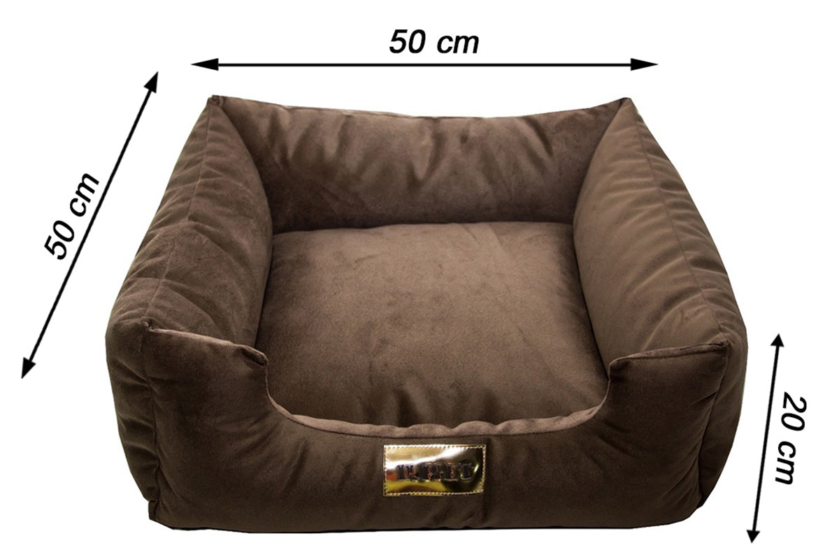 Cama Quadrada para Cachorro ou Gatos Super Luxo Luppet Marrom Tamanho:M