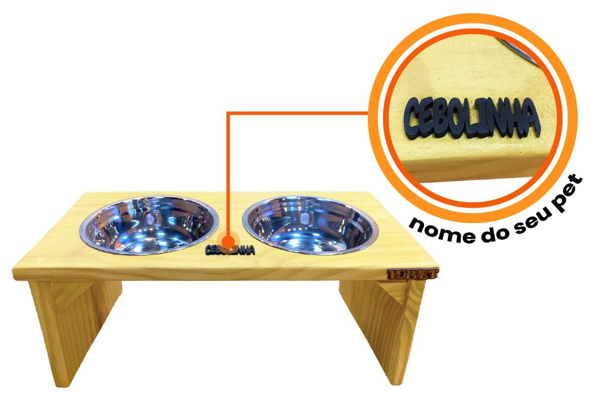 Comedouro Duplo Elevado Personalizado