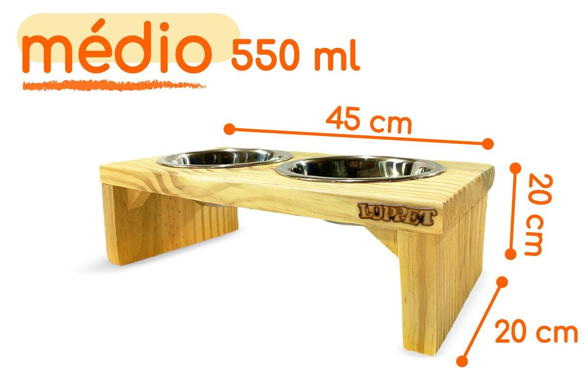 Comedouro Duplo Elevado Personalizado