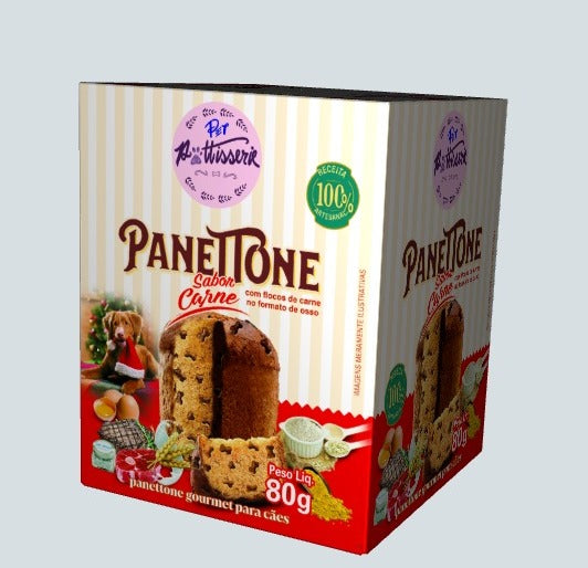 DROP 080 - Petisco Para Cães Panetone Gourmet Sabor carne