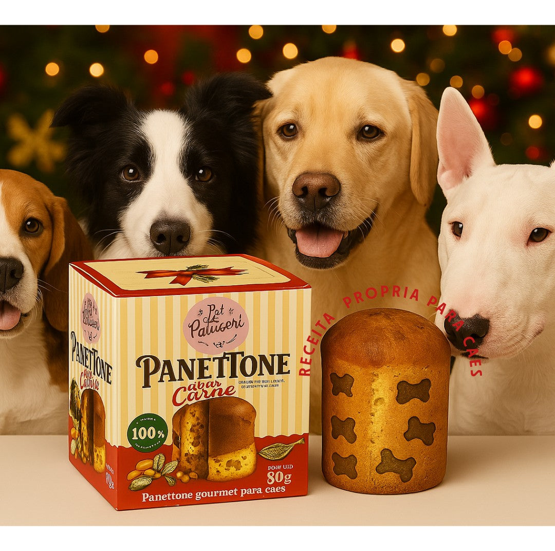 DROP 080 - Petisco Para Cães Panetone Gourmet Sabor carne